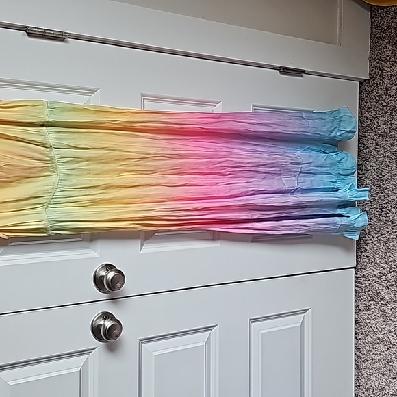 Betsy Johnson Rainbow Sunrise Maxi Ankle Dress  in Ladies Size S NWT - Picture 8 of 11